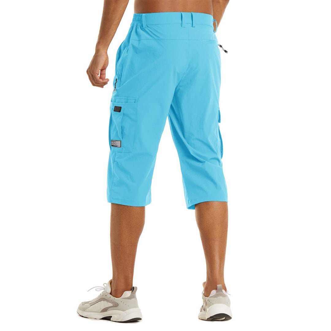 TACVASEN Ice Blue Utility Cargo Shorts Quick Drying