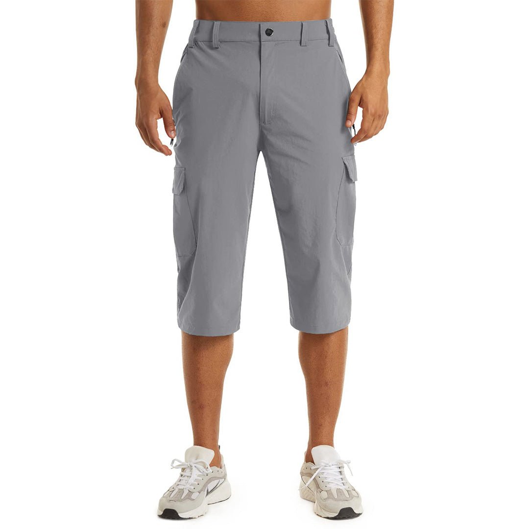 TACVASEN Light Grey Utility Cargo Shorts Quick Drying