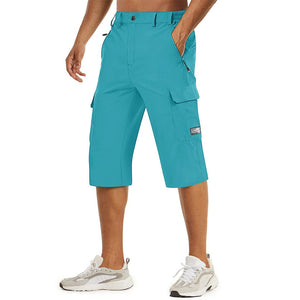 TACVASEN Ice Blue Utility Cargo Shorts Quick Drying