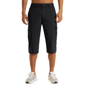 TACVASEN Black Utility Cargo Shorts Quick Drying