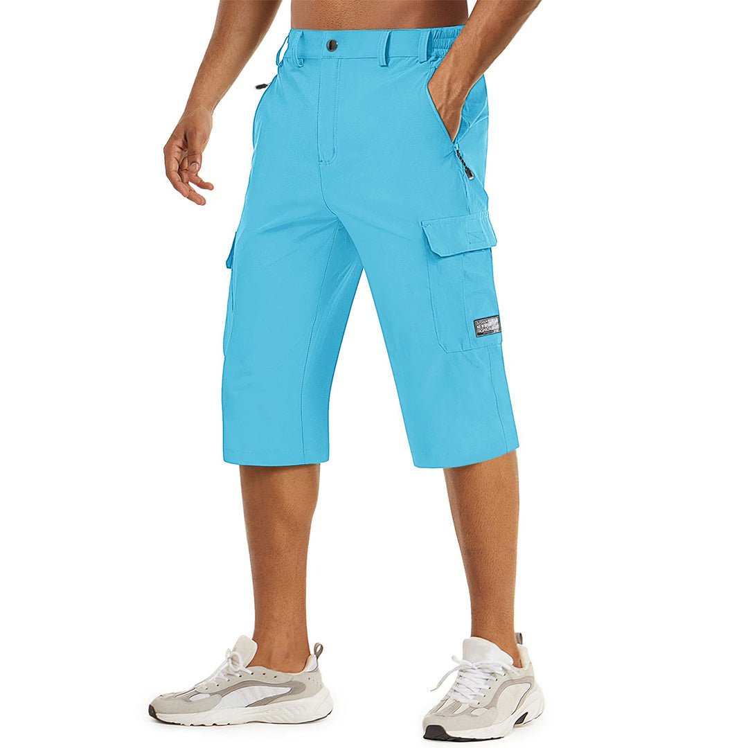 TACVASEN Ice Blue Utility Cargo Shorts Quick Drying