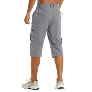 TACVASEN Light Grey Utility Cargo Shorts Quick Drying