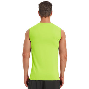 TACVASEN Green Men's Bodybuilding Tank Tops Cotton Workout T-Shirts