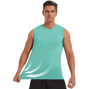 TACVASEN Grey Green Men's Bodybuilding Tank Tops Cotton Workout T-Shirts