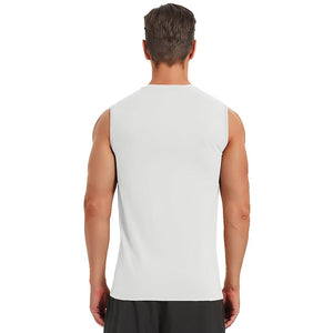 TACVASEN White Men's Bodybuilding Tank Tops Cotton Workout T-Shirts