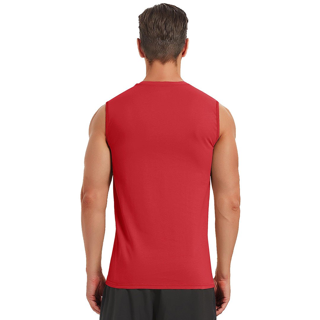 TACVASEN Orange Men's Bodybuilding Tank Tops Cotton Workout T-Shirts