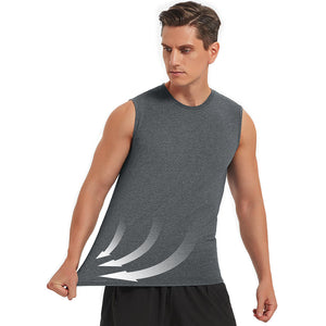 TACVASEN Color Blue Men's Bodybuilding Tank Tops Cotton Workout T-Shirts