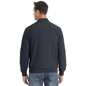 TACVASEN Dark Grey Vintage Bomber Flight Jacket Zip - Pocket