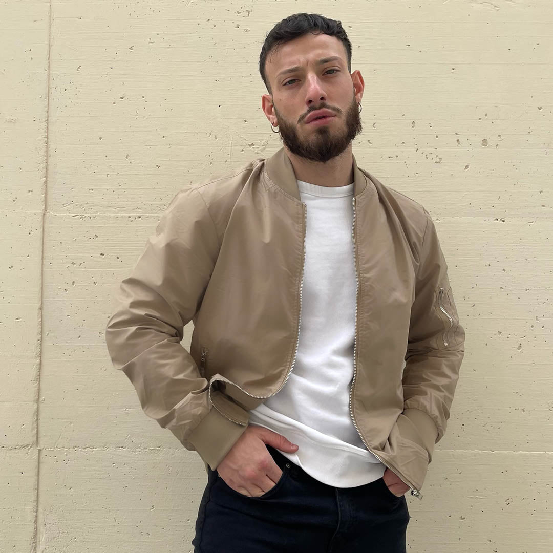 TACVASEN Royal Blue Vintage Bomber Flight Jacket Zip - Pocket