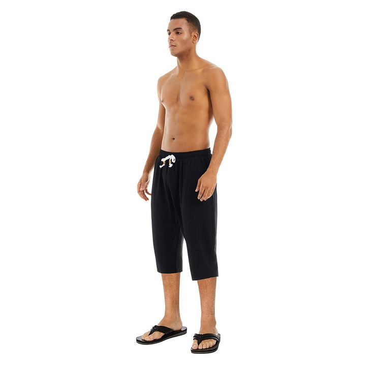 Men's Capri Wide Leg Cotton Linen Shorts - Men's Capri Pants