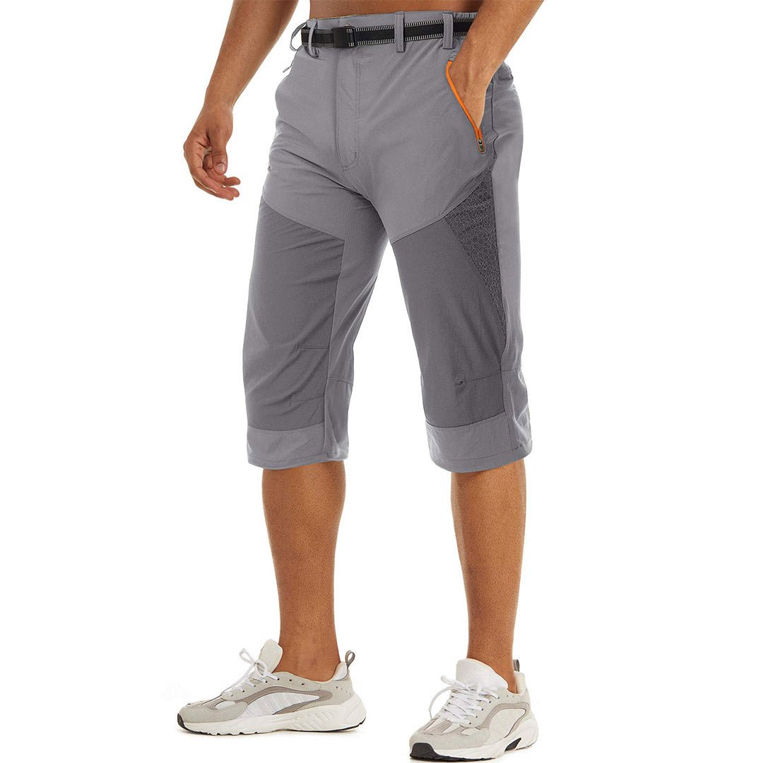 TACVASEN Light Grey Men's Cargo Quick Dry Below Knee Capri Pants