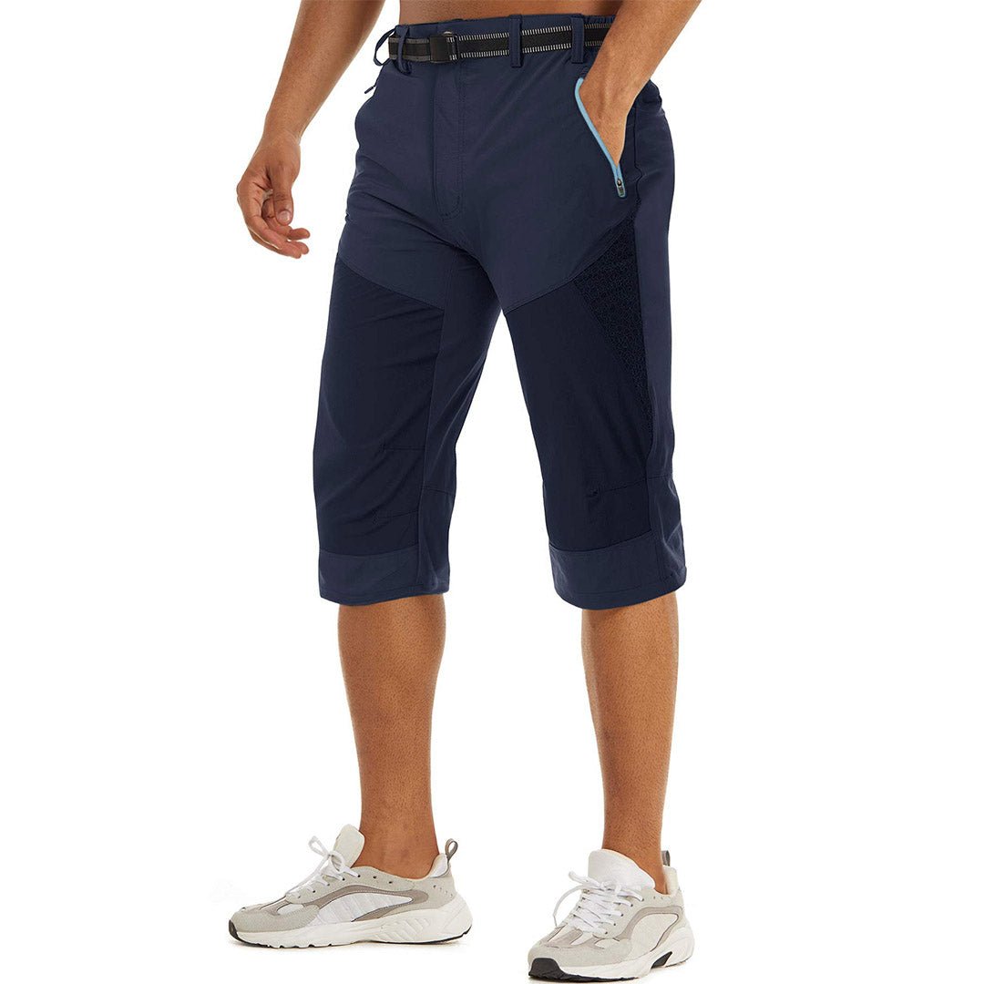 TACVASEN Navy Men's Cargo Quick Dry Below Knee Capri Pants