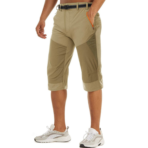 TACVASEN Khaki Men's Cargo Quick Dry Below Knee Capri Pants