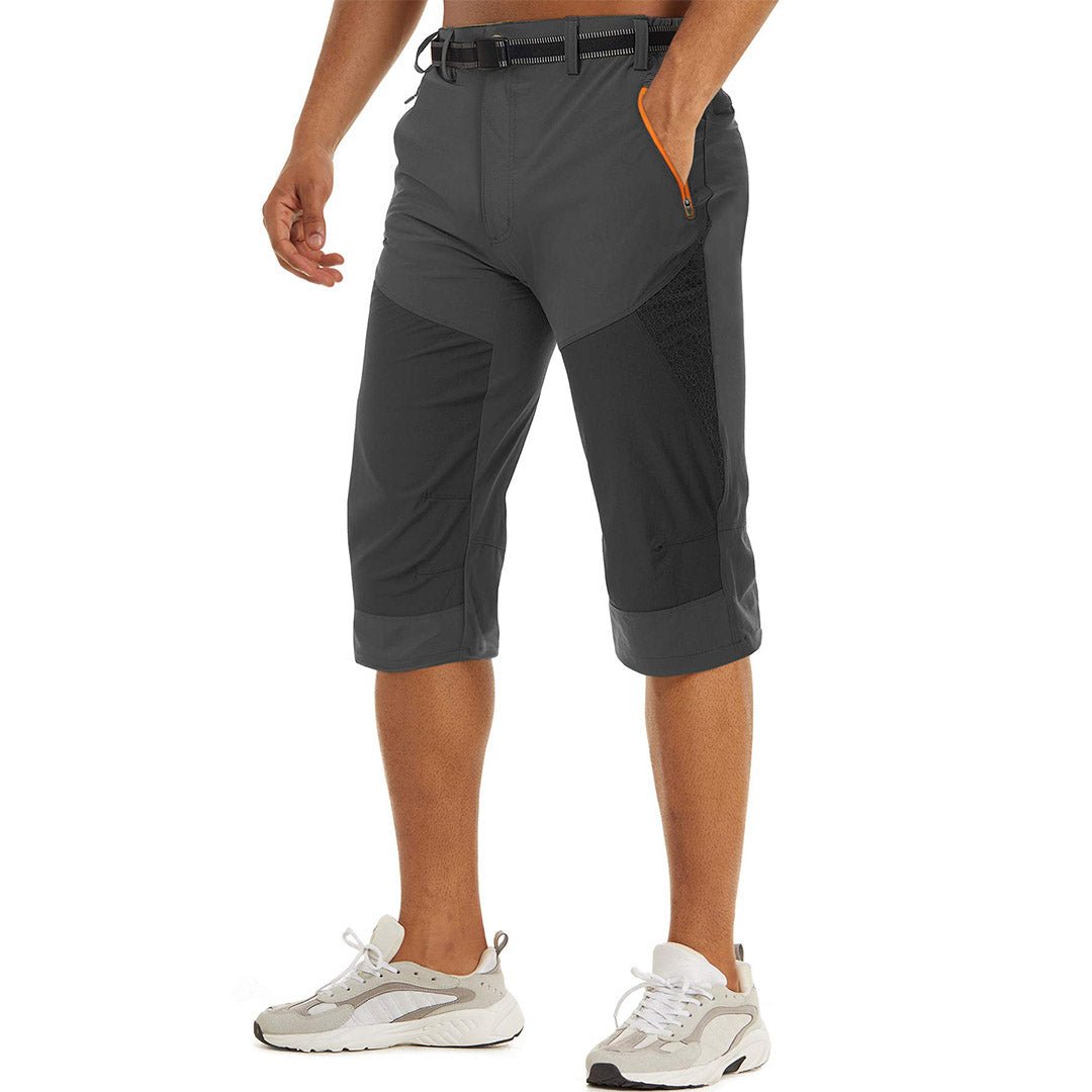 TACVASEN Dark Grey Men's Cargo Quick Dry Below Knee Capri Pants