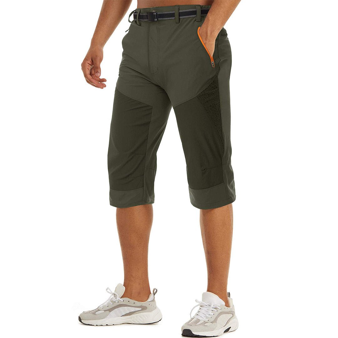 TACVASEN Army Green Men's Cargo Quick Dry Below Knee Capri Pants