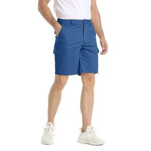 TACVASEN Blue Grey Utility Cotton Cargo Shorts