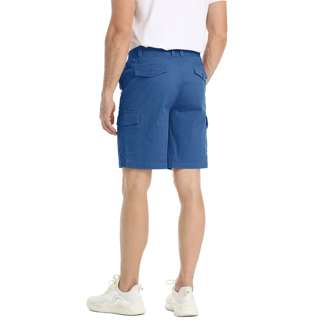 TACVASEN Blue Grey Utility Cotton Cargo Shorts