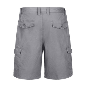 TACVASEN Light Grey Utility Cotton Cargo Shorts