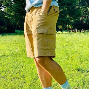 TACVASEN Khaki Utility Cotton Cargo Shorts