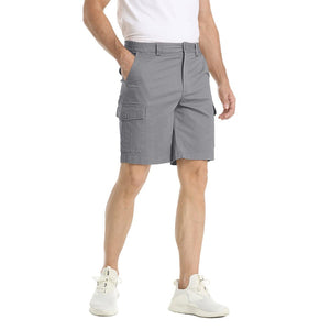 TACVASEN Light Grey Utility Cotton Cargo Shorts