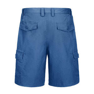 TACVASEN Blue Grey Utility Cotton Cargo Shorts