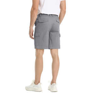 TACVASEN Light Grey Utility Cotton Cargo Shorts