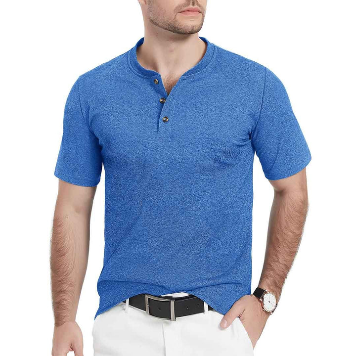 Men's Casual Cotton Henley Shirts - Men's T-shirts