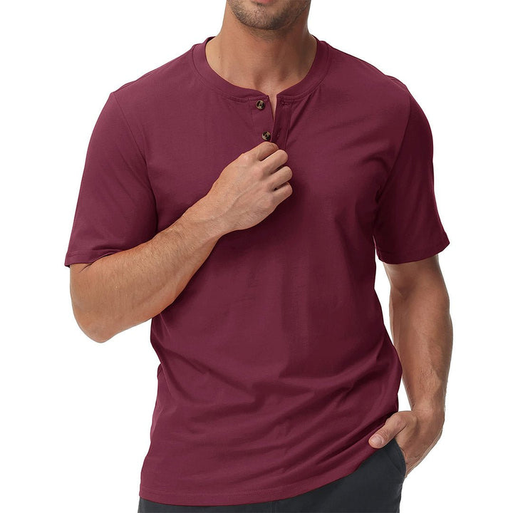 Men's Casual Cotton Henley Shirts - Men's T-shirts