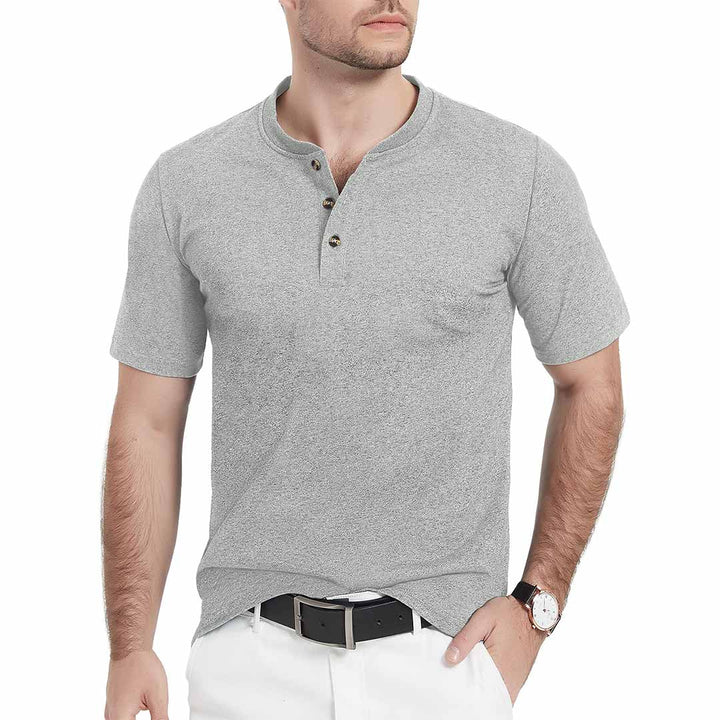 Men's Casual Cotton Henley Shirts - Men's T-shirts