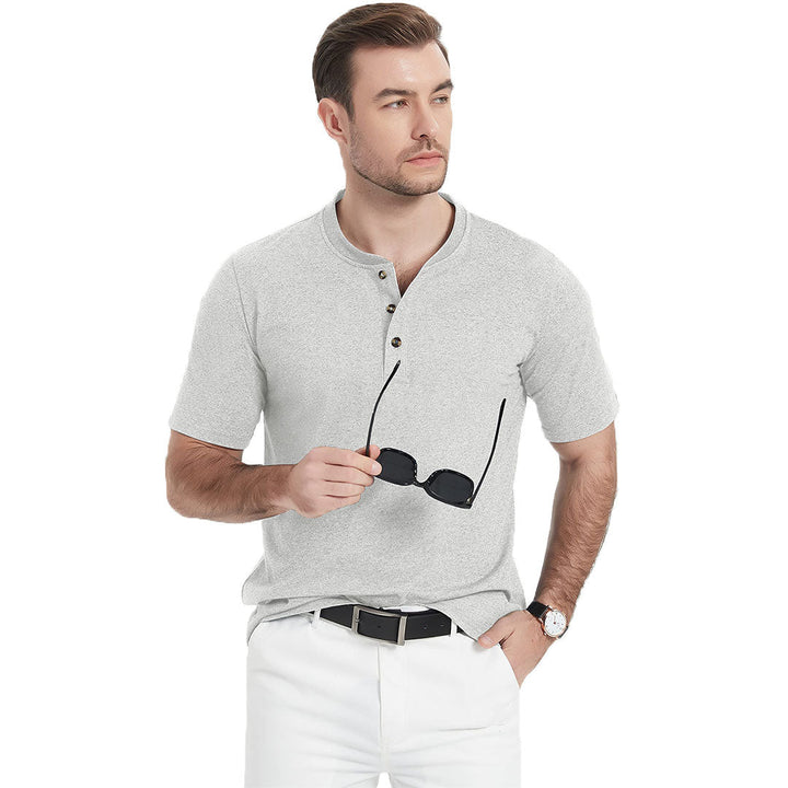 Men's Casual Cotton Henley Shirts - Men's T-shirts