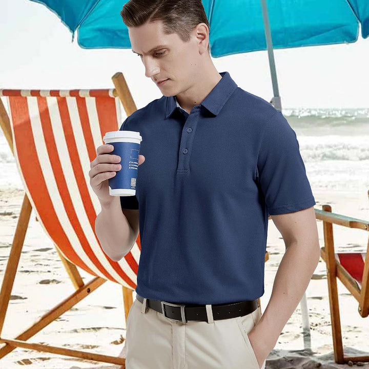 Men's Casual Outdoor Quick Dry Solid Polo Shirt - Men's Polo Shirts