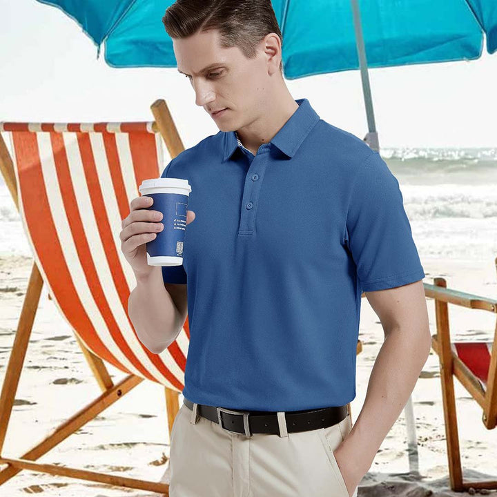Men's Casual Outdoor Quick Dry Solid Polo Shirt - Men's Polo Shirts