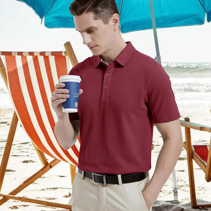 Men's Casual Outdoor Quick Dry Solid Polo Shirt - Men's Polo Shirts