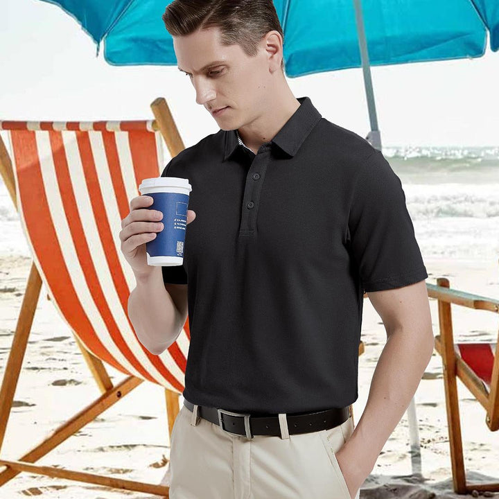 Men's Casual Outdoor Quick Dry Solid Polo Shirt - Men's Polo Shirts