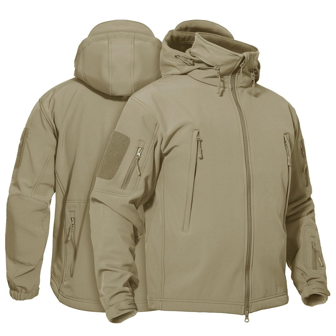 TACVASEN Army Green Men's Combat Airsoft Softshell Fleece Army Coat