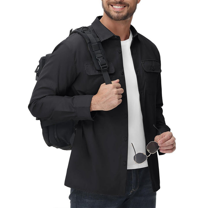 Men's Cotton Casual Button - Up Long Sleeve Shirts - Men's Coats