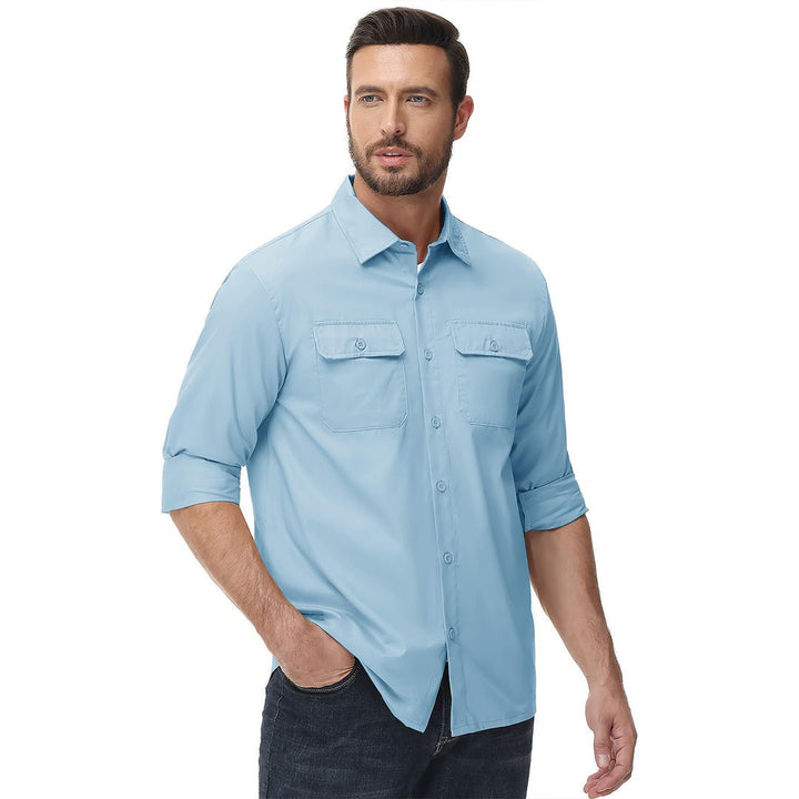 Men's Cotton Casual Button - Up Long Sleeve Shirts - Men's Coats