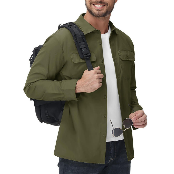 Men's Cotton Casual Button - Up Long Sleeve Shirts - Men's Coats