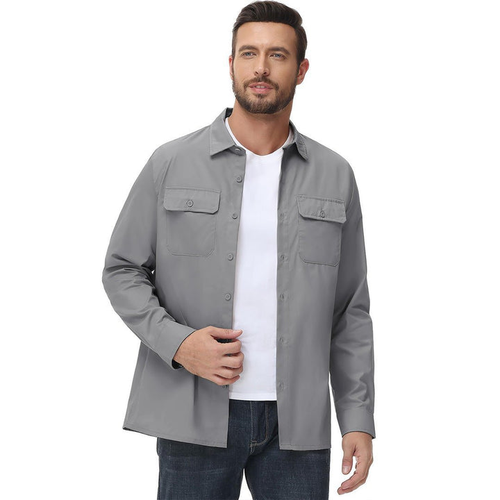 Men's Cotton Casual Button - Up Long Sleeve Shirts - Men's Coats