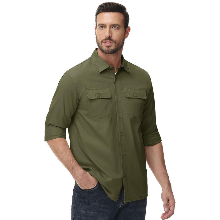 Men's Cotton Casual Button - Up Long Sleeve Shirts - Men's Coats