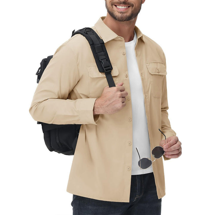 Men's Cotton Casual Button - Up Long Sleeve Shirts - Men's Coats
