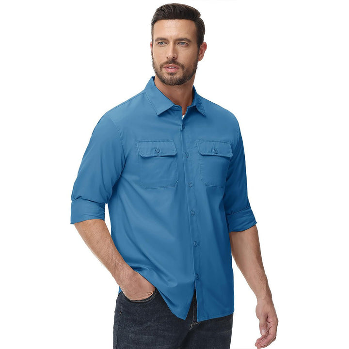 Men's Cotton Casual Button - Up Long Sleeve Shirts - Men's Coats