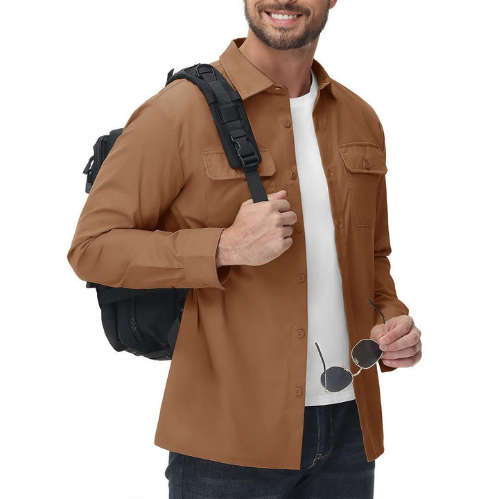 Men's Cotton Casual Button - Up Long Sleeve Shirts - Men's Coats
