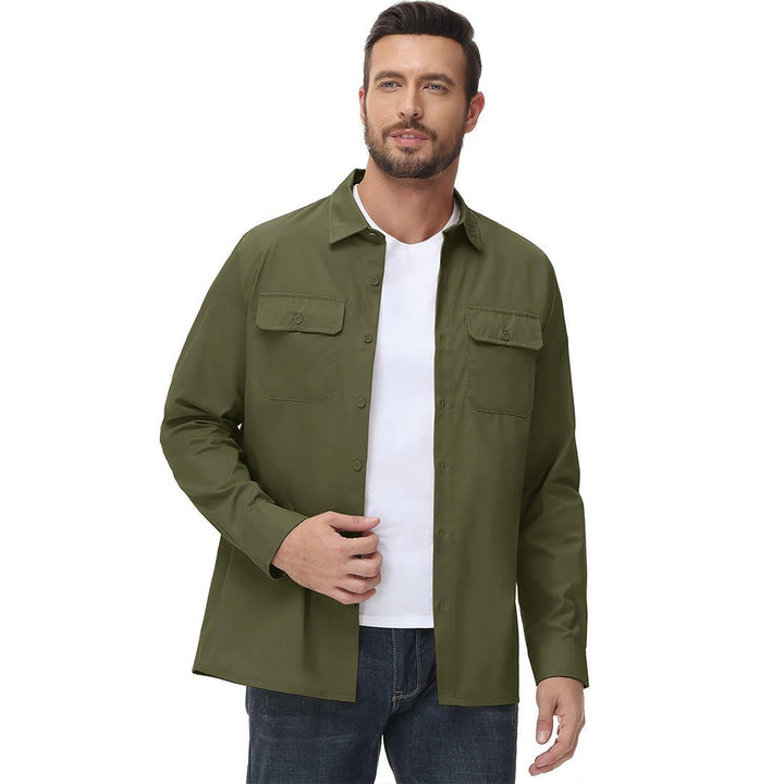 Men's Cotton Casual Button - Up Long Sleeve Shirts - Men's Coats