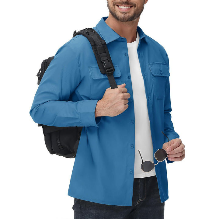 Men's Cotton Casual Button - Up Long Sleeve Shirts - Men's Coats