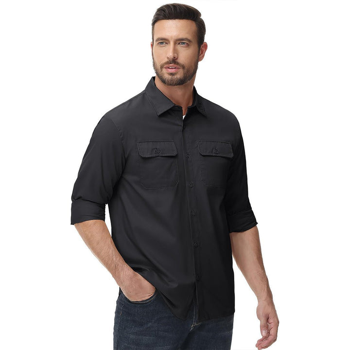 Men's Cotton Casual Button - Up Long Sleeve Shirts - Men's Coats