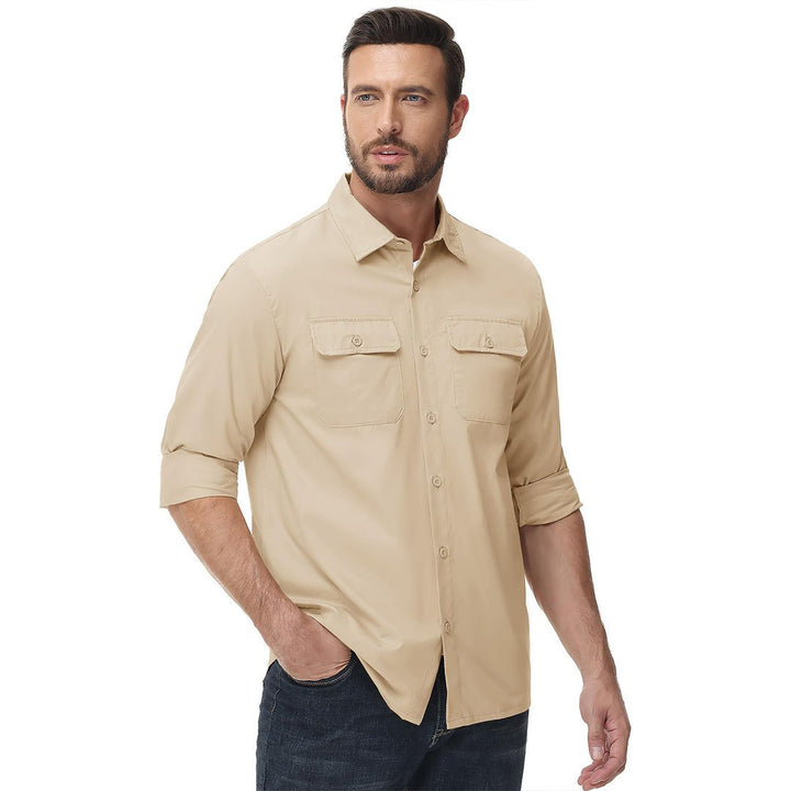 Men's Cotton Casual Button - Up Long Sleeve Shirts - Men's Coats