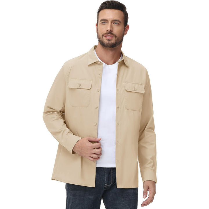 Men's Cotton Casual Button - Up Long Sleeve Shirts - Men's Coats