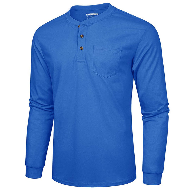Men's Cotton Henley Moisture Wicking Casual Shirts Long Sleeve - Men's T-shirts