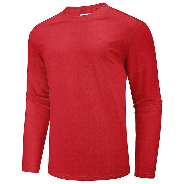 Men's Cotton Solid Color Classic Casual Long Sleeve T-shirt - Men's T-shirts